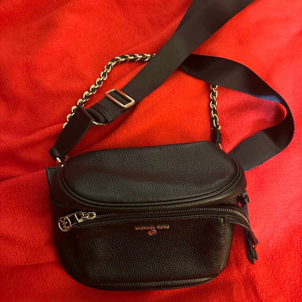 Michael Kors Black Leather Crossbody Bag
